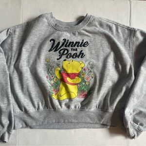 Disney Gray Winnie the Pooh Cropped Top